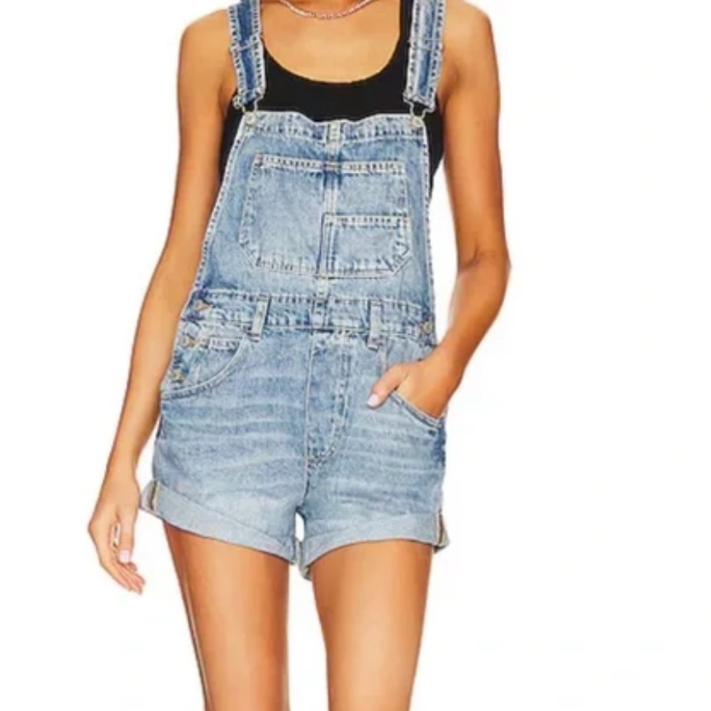 We The Free Blue Denim Overalls